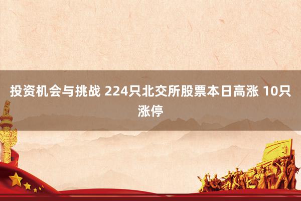 投资机会与挑战 224只北交所股票本日高涨 10只涨停