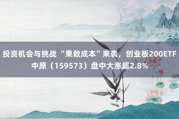 投资机会与挑战 “果敢成本”来袭，创业板200ETF中原（159573）盘中大涨超2.8%