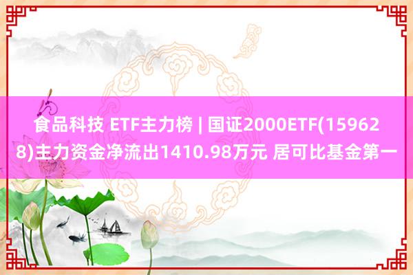 食品科技 ETF主力榜 | 国证2000ETF(159628)主力资金净流出1410.98万元 居可比基金第一