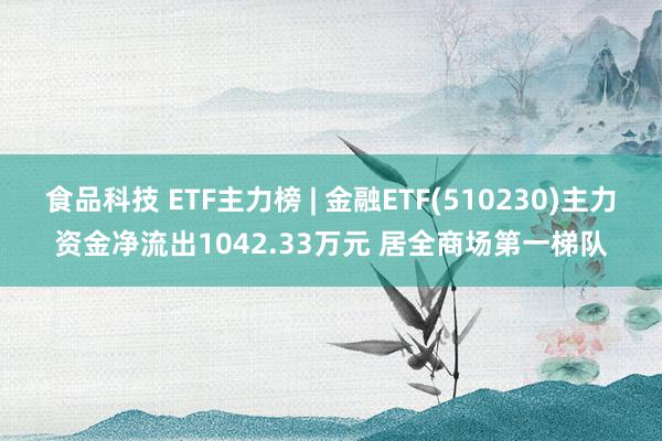 食品科技 ETF主力榜 | 金融ETF(510230)主力资金净流出1042.33万元 居全商场第一梯队