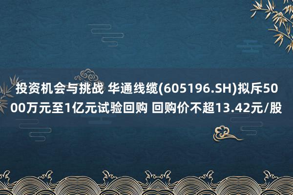 投资机会与挑战 华通线缆(605196.SH)拟斥5000万元至1亿元试验回购 回购价不超13.42元/股