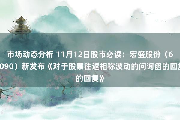 市场动态分析 11月12日股市必读：宏盛股份（603090）新发布《对于股票往返相称波动的问询函的回复》