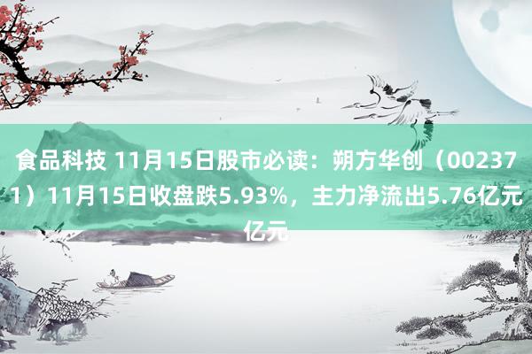 食品科技 11月15日股市必读：朔方华创（002371）11月15日收盘跌5.93%，主力净流出5.76亿元