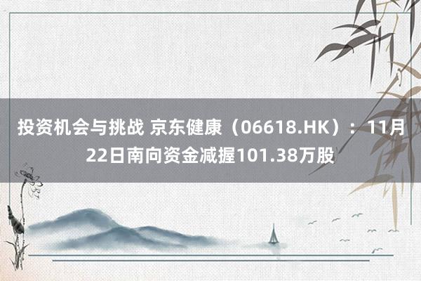 投资机会与挑战 京东健康（06618.HK）：11月22日南向资金减握101.38万股