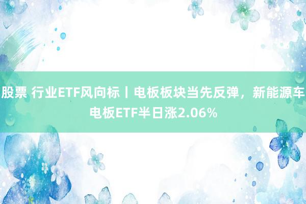 股票 行业ETF风向标丨电板板块当先反弹，新能源车电板ETF半日涨2.06%