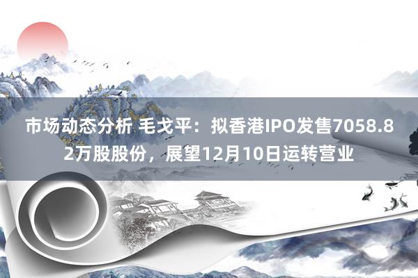 市场动态分析 毛戈平：拟香港IPO发售7058.82万股股份，展望12月10日运转营业