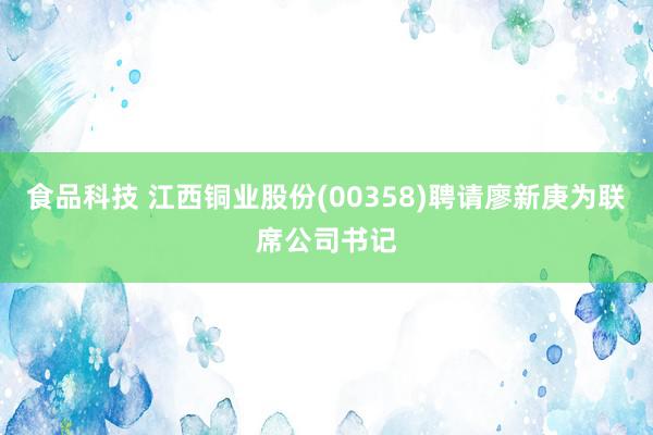 食品科技 江西铜业股份(00358)聘请廖新庚为联席公司书记