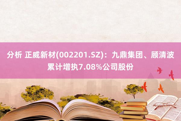 分析 正威新材(002201.SZ)：九鼎集团、顾清波累计增执7.08%公司股份