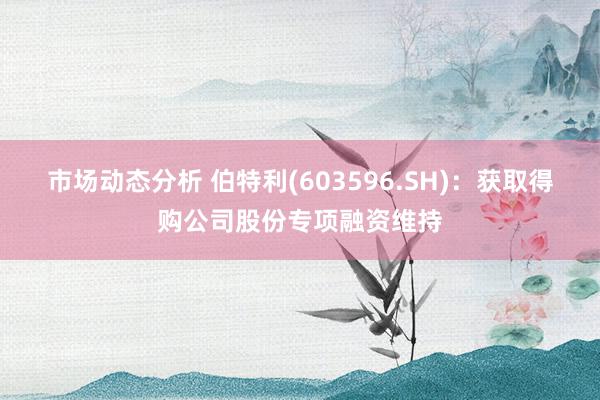 市场动态分析 伯特利(603596.SH)：获取得购公司股份专项融资维持