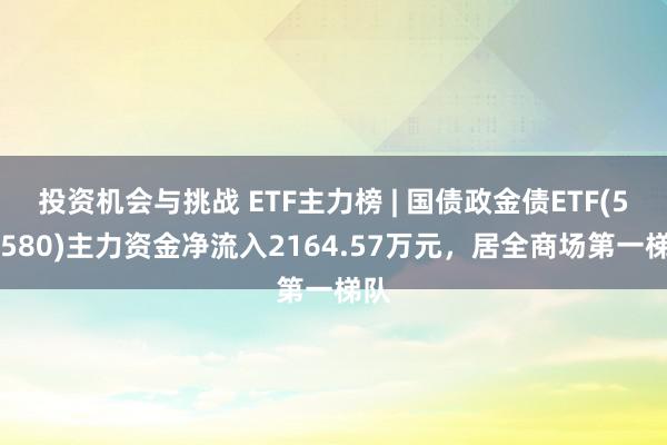 投资机会与挑战 ETF主力榜 | 国债政金债ETF(511580)主力资金净流入2164.57万元，居全商场第一梯队