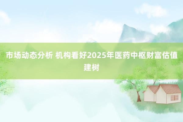 市场动态分析 机构看好2025年医药中枢财富估值建树