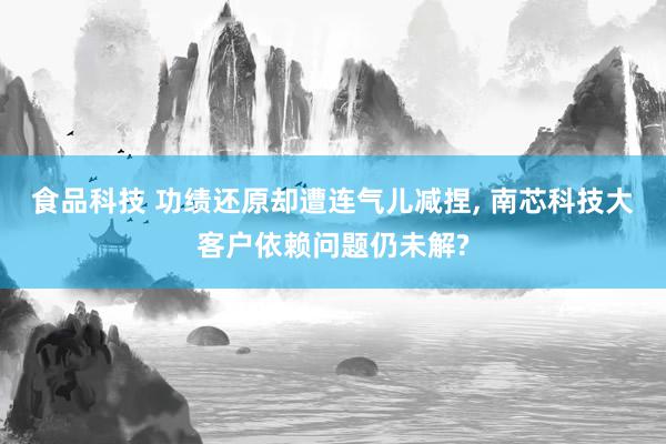 食品科技 功绩还原却遭连气儿减捏, 南芯科技大客户依赖问题仍未解?