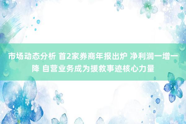 市场动态分析 首2家券商年报出炉 净利润一增一降 自营业务成为援救事迹核心力量