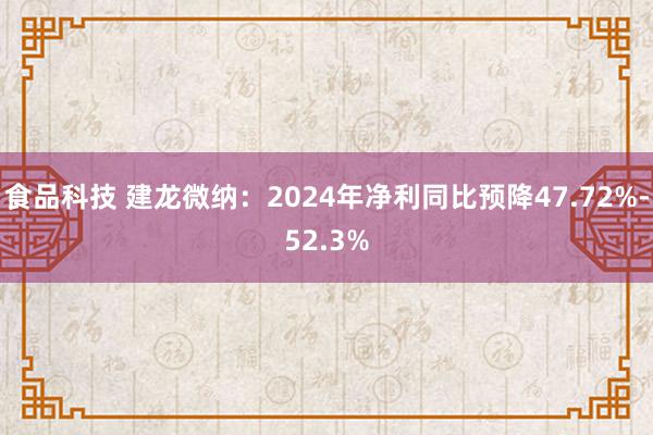 食品科技 建龙微纳：2024年净利同比预降47.72%-52.3%