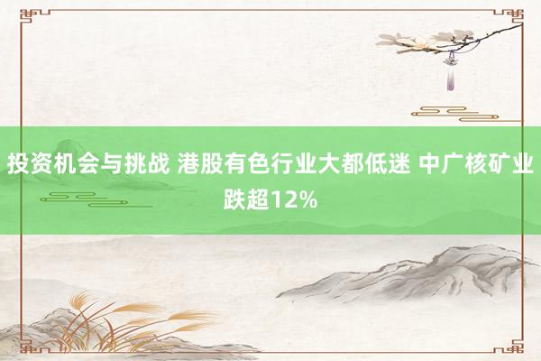 投资机会与挑战 港股有色行业大都低迷 中广核矿业跌超12%