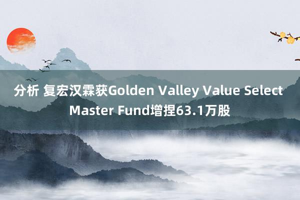 分析 复宏汉霖获Golden Valley Value Select Master Fund增捏63.1万股