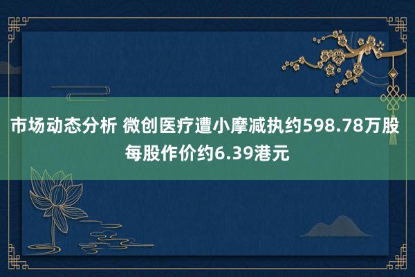 市场动态分析 微创医疗遭小摩减执约598.78万股 每股作价约6.39港元