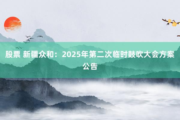 股票 新疆众和：2025年第二次临时鼓吹大会方案公告