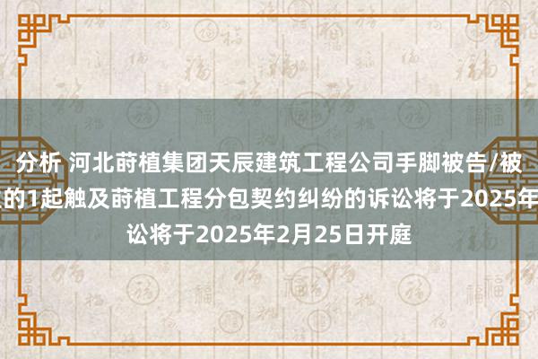 分析 河北莳植集团天辰建筑工程公司手脚被告/被上诉东说念主的1起触及莳植工程分包契约纠纷的诉讼将于2025年2月25日开庭