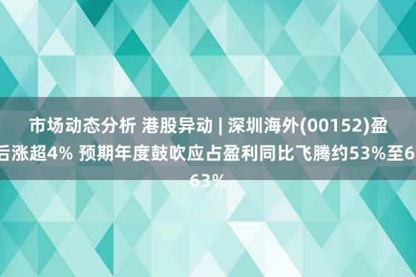 市场动态分析 港股异动 | 深圳海外(00152)盈喜后涨超4% 预期年度鼓吹应占盈利同比飞腾约53%至63%