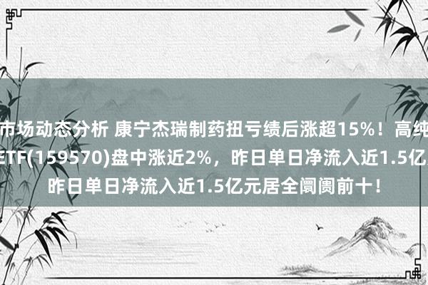 市场动态分析 康宁杰瑞制药扭亏绩后涨超15%！高纯的港股通更始药ETF(159570)盘中涨近2%，昨日单日净流入近1.5亿元居全阛阓前十！