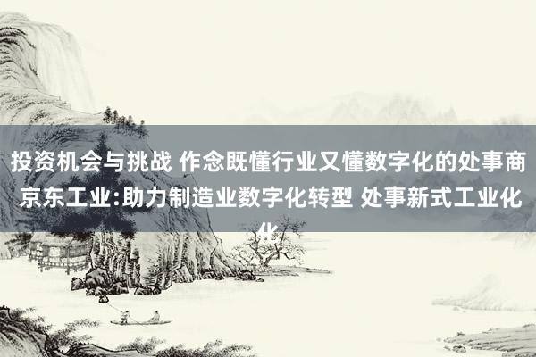 投资机会与挑战 作念既懂行业又懂数字化的处事商 京东工业:助力制造业数字化转型 处事新式工业化