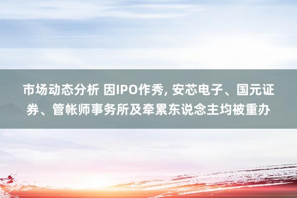 市场动态分析 因IPO作秀, 安芯电子、国元证券、管帐师事务所及牵累东说念主均被重办